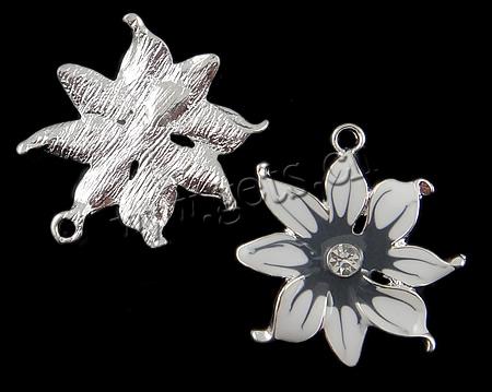 Zinc Alloy Flower Pendants, plated, enamel & with rhinestone, more colors for choice, Hole:Approx 2mm, Sold By PC