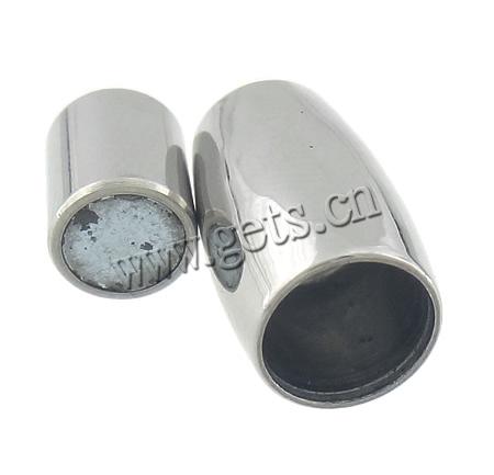 Round Stainless Steel Magnetic Clasp, Tube, plated, Customized, more colors for choice, 8x14mm, Hole:Approx 5mm, Sold By PC