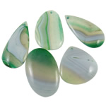 Lace Agate Pendants, Green Agate, with Mixed Agate, stripe, 28-72mm Approx 2-2.5mm 