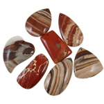 Lace Agate Pendants, Red Agate, with Mixed Agate, stripe, 31-75mm Approx 2-2.5mm 