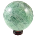 Green Quartz Ball Sphere, with Wood, 110mm 