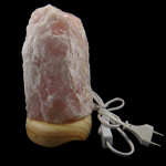 lampe de quartz naturel , quartz rose, avec bois Vendu par PC
