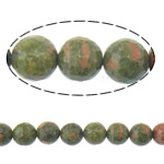 Unakit Perlen, Unakite, rund, facettierte, Bohrung:ca. 1mm, Länge:ca. 15 ZollInch, verkauft von Strang