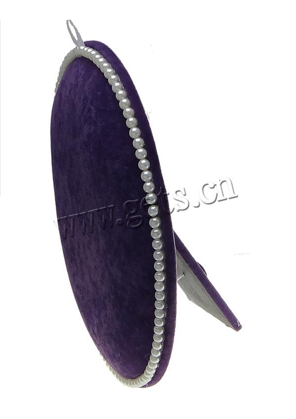 Velveteen Earring Display, with Glass Pearl, Oval, more sizes for choice, purple, Sold By PC