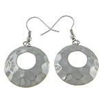 Stainless Steel Drop Earring, Donut, hammered, original color Approx 1.8 Inch 