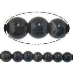 Natürliche Streifen Achat Perlen, rund, Kundenindividuell & Weitere Größen für Wahl & facettierte, schwarz, Bohrung:ca. 1-1.5mm, Länge:ca. 15.8 ZollInch, verkauft von Strang