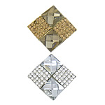 Zinc Alloy Shoes Buckle, Rhombus, plated, with rhinestone 
