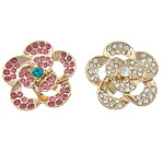 Zinc Alloy Slide Charm, Flower, plated, with rhinestone Approx 