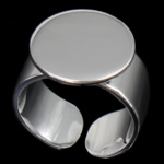 純銀製パッドリング部品, 92.5％純度シルバー, メッキ, 無色, 10mm 18mm, サイズ:7, 売り手 パソコン
