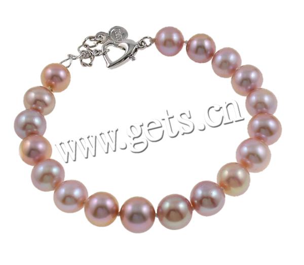 Pulseras de la perla, Perlas cultivadas de agua dulce, latón cierre, diferentes estilos para la opción, más colores para la opción, 9-10mm, longitud:7 Inch, Vendido por Sarta