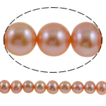 Perles de nacre rondes de culture d'eau douce, perle d'eau douce cultivée, naturel, rose, Niveau AA, 8-9mm Environ 0.8mm pouce, Vendu par brin