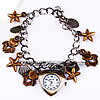 Fashion Watch Bracelet, Zinc Alloy, with Glass, plated, with star pattern & twist oval chain, 21mm Approx 8 Inch 