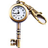 Keychain Watch, Zinc Alloy, with Glass, plated 