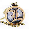 Watch Necklace, Zinc Alloy, with Glass, Flat Round, plated, twist oval chain, 30mm Approx 30-33 Inch 