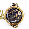 Watch Necklace, Zinc Alloy, with Glass, Flat Round, plated, cartoon pattern & twist oval chain, 30mm Approx 30-33 Inch 
