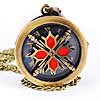 Watch Necklace, Zinc Alloy, with Glass, Flat Round, plated, cartoon pattern & twist oval chain & enamel, 30mm Approx 30-33 Inch 
