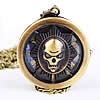 Watch Necklace, Zinc Alloy, with Glass, Flat Round, plated, with skull pattern & twist oval chain, 30mm Approx 30-33 Inch 