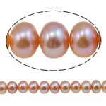 Perlas Botón Freshwater , Perlas cultivadas de agua dulce, natural, Rosado, Grado AAA, 7-8mm, agujero:aproximado 0.8mm, longitud:15 Inch, Vendido por Sarta