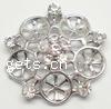 Zinc Alloy Brooch Finding, Flower, silver color plated, hollow, nickel free 