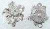 Cierre de Caja en Metal, con diamantes de imitación, Flor, sarta sola, más colores para la opción, 13x13mm, Vendido por UD