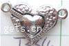 Zinc Alloy Magnetic Clasp, Heart, plated, single-strand lead & cadmium free 