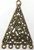 Eisen Mesh Perlen, Zinklegierung, Dreieck, plattiert, 1/5-Schleife, keine, frei von Nickel, Blei & Kadmium, 30x46mm, 500PCs/Tasche, verkauft von Tasche