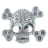 Slide Charm Setting, Zinc Alloy, Skull, platinum color plated, platinum color, nickel, lead & cadmium free 1mm, 1.8mm Approx 