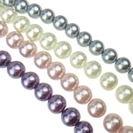 Perlmuttartige Glasperlen, rund, Nachahmung Perle, keine, 8mm, Bohrung:ca. 0.8-1mm, Länge:ca. 16 ZollInch, ca. 55PCs/Strang, verkauft von Strang