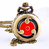 Watch Necklace, Zinc Alloy, with Glass, Flat Round, plated, twist oval chain & with flower pattern & enamel, 25mm Approx 30-33 Inch 