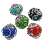 Indonesia Jewelry Beads, with Zinc Alloy, Rondelle, with rhinestone cadmium free Approx 2mm 