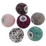 Indonesia Jewelry Beads, with Glass Seed Beads & Zinc Alloy, Drum cadmium free, 14x14- Approx 3mm 