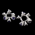 Cubic Zirconia Sterling Silver Beads, 925 Sterling Silver, Flower, plated, with cubic zirconia Approx 4.3mm 