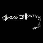 Sterling Silver Hook and Eye Clasp, 925 Sterling Silver, plated, with extender chain 36mm Approx 3mm 