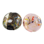 Gold Foil Lampwork Beads, Flat Round Approx 2mm 