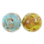 Goldsand Lampwork Perlen, rund, keine, 14mm, Bohrung:ca. 2.5mm, 500PCs/Tasche, verkauft von Tasche