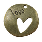 Zinc Alloy Message Pendants, Flat Round, plated Approx 1.5mm 