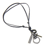 Cowhide Jewelry Necklace, with Zinc Alloy    Approx 13-27 Inch 