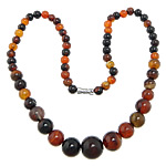 Miracle Agate Necklace, with Miracle Agate, zinc alloy screw clasp, graduated beads, 6-14mm Approx 18 Inch 
