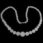 Dyed Jade Necklace, zinc alloy screw clasp, Round, white, 6-14mm Approx 18 Inch 