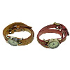 Wrap Watch, Zinc Alloy, with Cowhide & Glass, plated, for woman 10mm Approx 16.5 Inch 