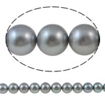 Perles de nacre rondes de culture d'eau douce, perle d'eau douce cultivée, naturel, gris, Niveau AA, 10-11mm Environ 0.8mm .7 pouce, Vendu par brin
