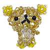 Pendentifs cristal de grappe, avec perles de rocaille en verre & alliage de zinc, ours, Placage de couleur platine, Kumihimo & fait à la main & facettes x Vendu par PC