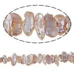 Perles de nacre de culture d'eau douce Biwa, perle d'eau douce cultivée, naturel, rose, 17-26mm Environ 0.8mm .7 pouce, Vendu par brin