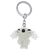 Crystal Key Chain, with Zinc Alloy, Animal, platinum color plated, kumihimo & handmade & faceted, approx :100mm  