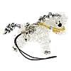 Cluster Mobile Phone Lanyard, Crystal, with iron bell & Nylon Cord & Glass Seed Beads & Zinc Alloy, Horse, platinum color plated, kumihimo & handmade & faceted, Crystal, approx :110mm 