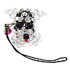 Cluster Mobile Phone Lanyard, Crystal, with iron bell & Nylon Cord & Zinc Alloy, Dog, plated, kumihimo & handmade & faceted, Crystal mm 