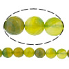 Natural Green Agate Beads, Round & faceted Approx 1.2mm Approx 15.5 Inch 
