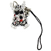 Cluster Mobile Phone Lanyard, Crystal, with iron bell & Nylon Cord & Zinc Alloy, Dog, platinum color plated, kumihimo & handmade & faceted mm 