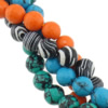 Perles en Turquoise synthétiques, Rond, plus de couleurs à choisir, 10mm Environ 1mm pouce Vendu par brin