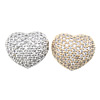 Cubic Zirconia Micro Pave Brass Beads, Heart, plated, micro pave cubic zirconia & hollow Approx 